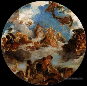  romantique Art - Croquis pour la paix descend vers la terre romantique Eugène Delacroix